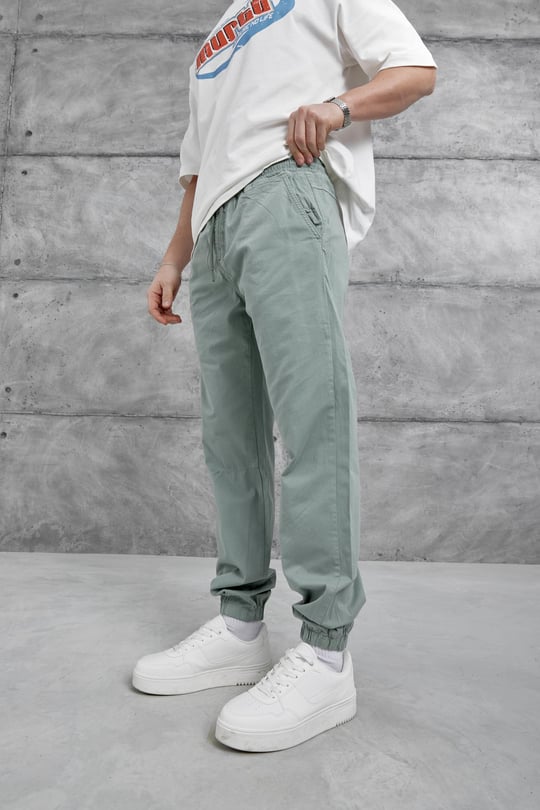 Mint Yeşili Yp Paça Lastikli Pantolon