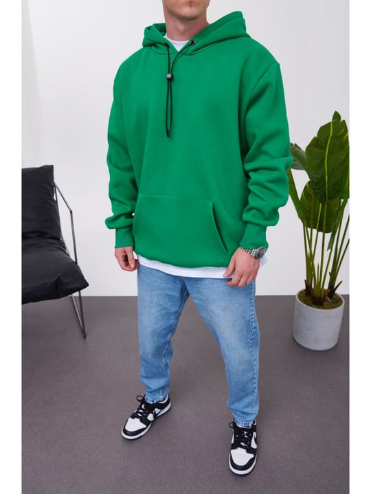 Nomarc İp Detaylı Basic Kapüşonlu Yeşil Sweatshirt