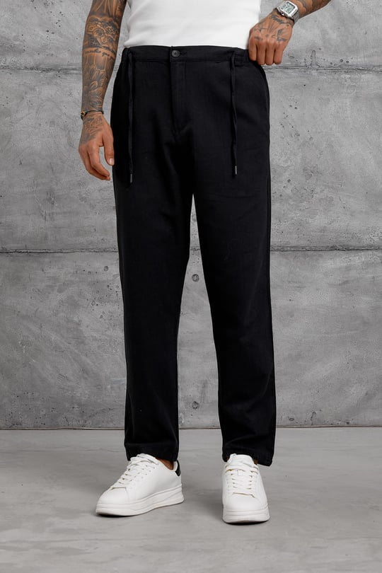 Siyah GST BOYFRIEND KETEN PANTOLON