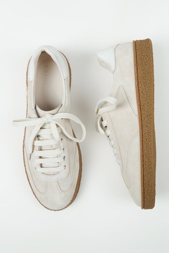 Krahe Palminteri 2 Erkek Hakiki Deri Bağcıklı Bej-Ekru Sneakers