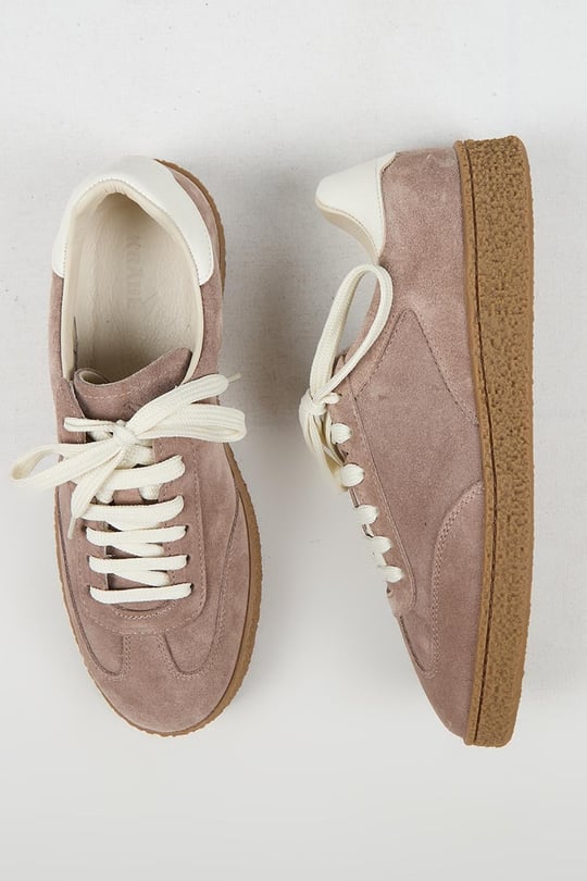 Krahe Palminteri 2 Erkek Hakiki Deri Bağcıklı Vizon -Ekru Sneakers