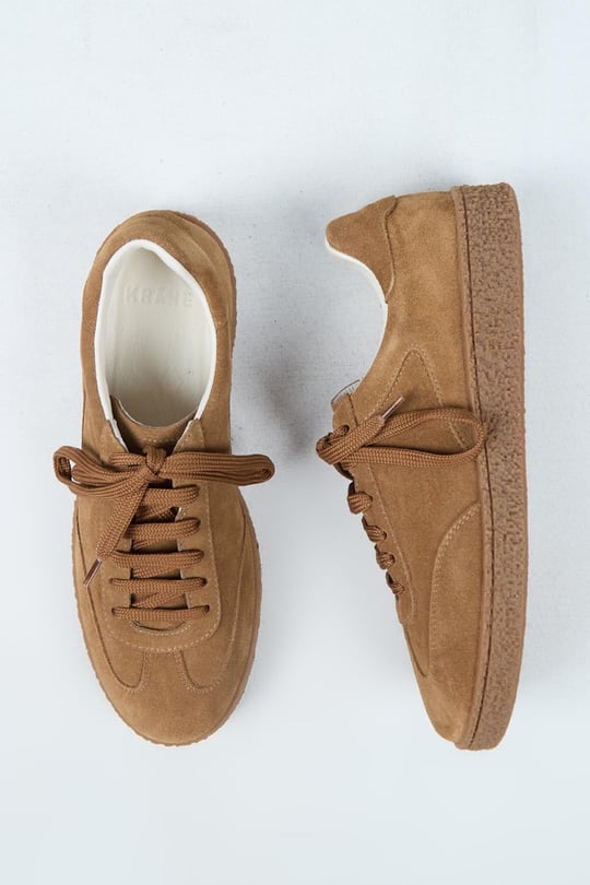Krahe Palminteri Erkek Hakiki Deri Bağcıklı Kum Sneakers