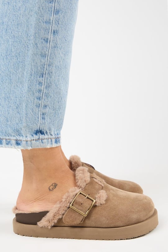 Manijero (Zeta 2 Kürklü Platform) Kadın Hakiki Deri Kemerli Tokalı