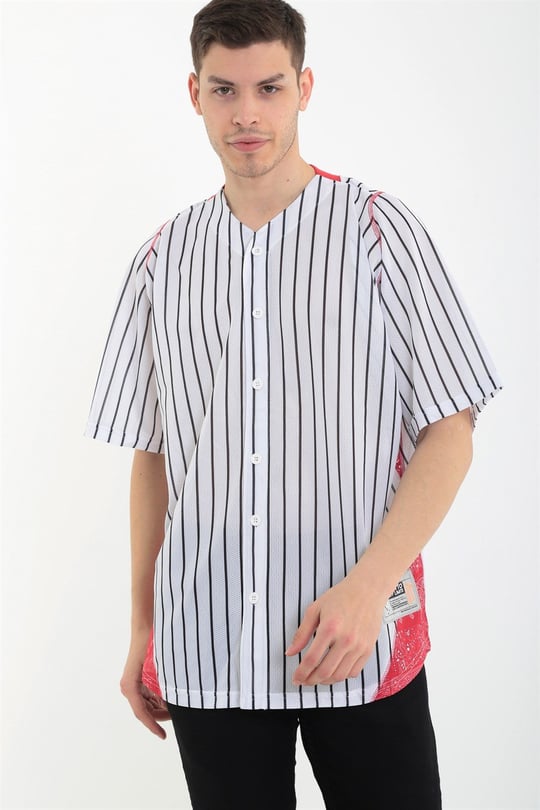 Ghetto Off Limits Ghetto Striped White Baseball Jersey