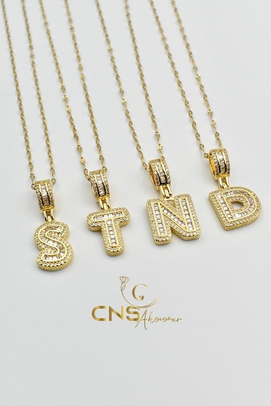 14K Balon Harf Kolye