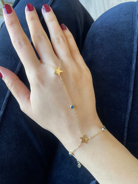 ŞAHMARAN14K Nazar Boncuk Yıldız Model Şahmaran