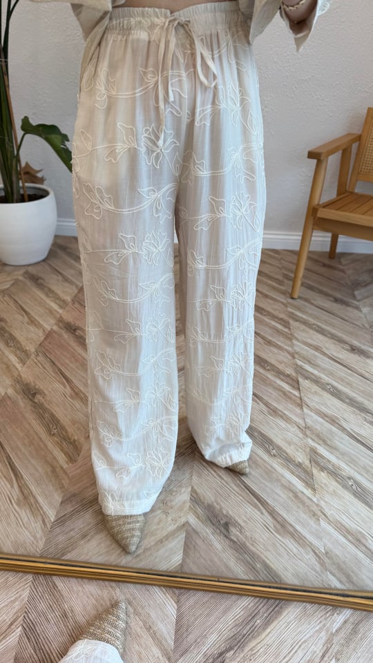 AÇIK BEJ 4827 NAKIŞLI PANTOLON
