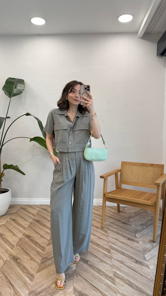 AÇIK HAKİ 4661 TENCEL GÖMLEK TAKIM 