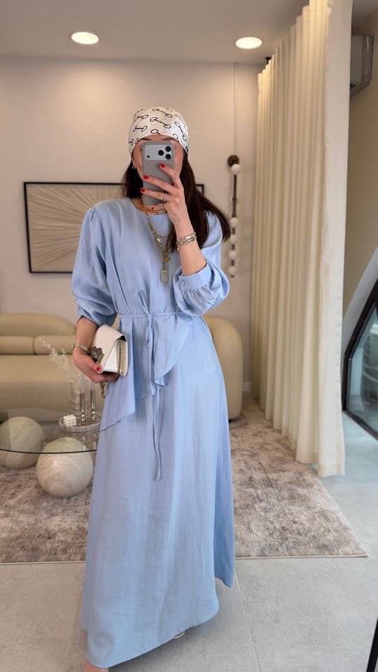 AÇIK MAVI  6779 VOLAN DTY ELBİSE