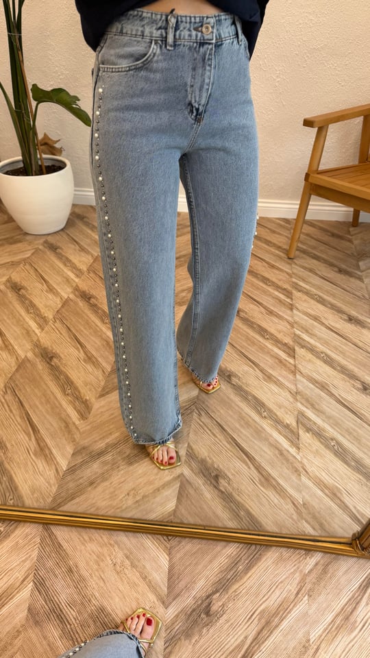 AÇIK MAVİ 9005 TAŞLI JEAN 