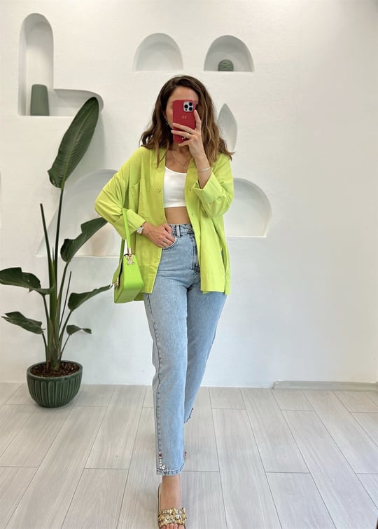 AÇIK MAVİ TAŞLI JEAN