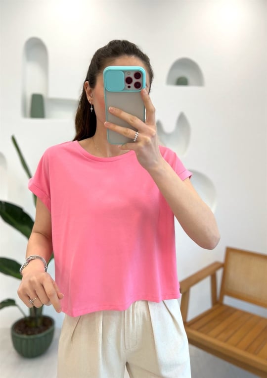 AÇIK PEMBE 3431 T KOL TSHİRT