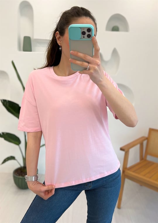 AÇIK PEMBE 3683 BASİC TSHIRT