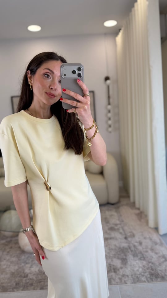AÇIK SARI 2445 TOKA DETAY TİŞÖRT