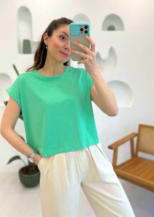 AÇIK YEŞİL 3431 T KOL TSHIRT