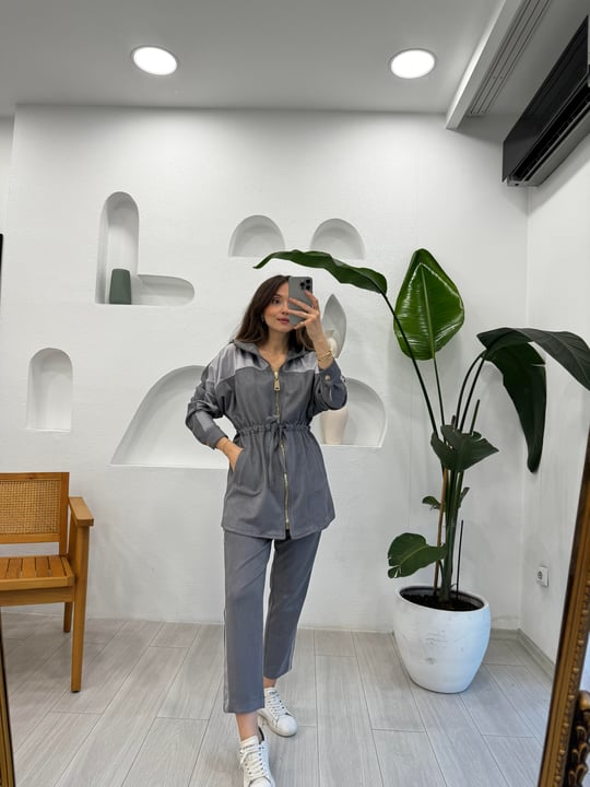 ANTRASİT 4673 SÜET SATEN TAKIM