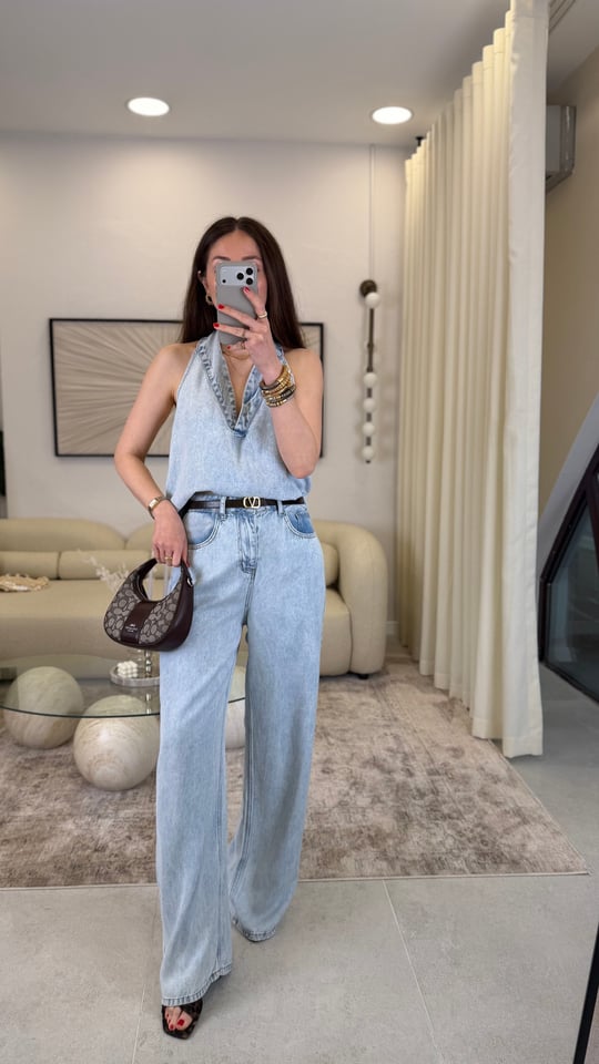BEBE MAVİ 0089 V YAKA TENCEL TAKIM 