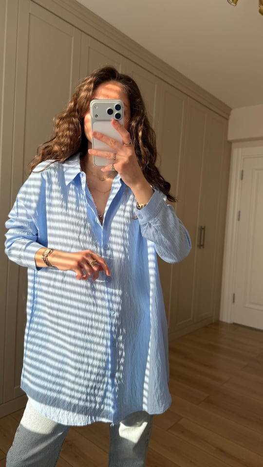 BEBE MAVİ 2490 DESENLİ GÖMLEK 