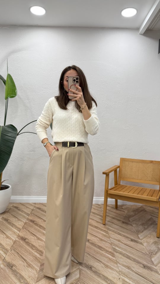 BEJ 0819 KEMERLİ PANTOLON