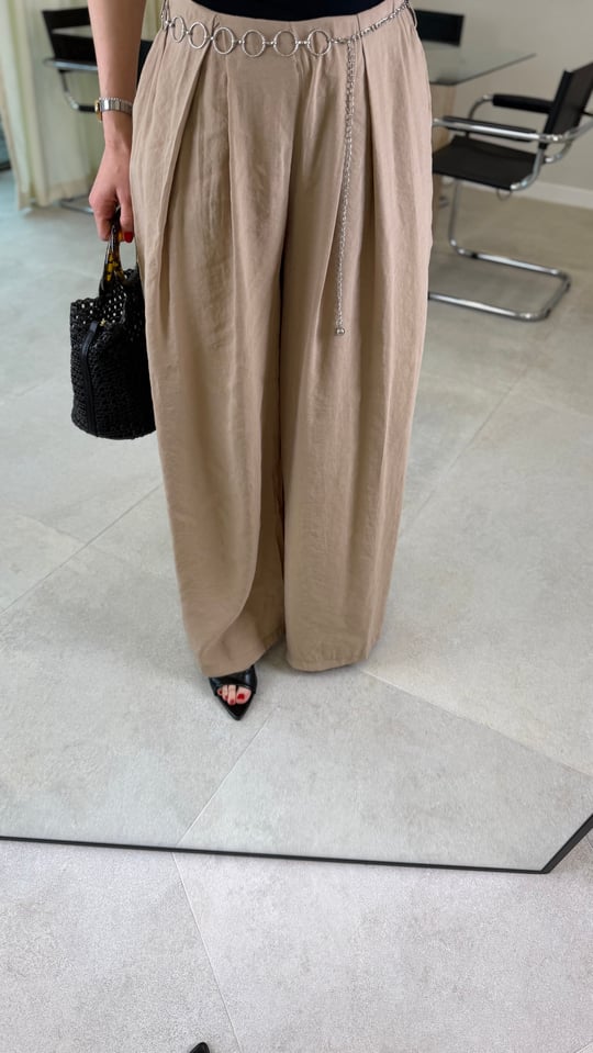 BEJ 1037 ZİNCİR KEMERLİ PANTOLON 