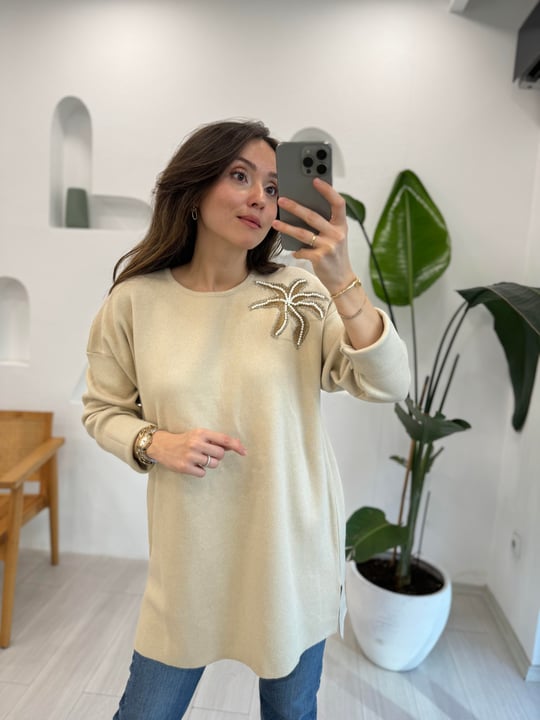 BEJ 4583 FLOWER TRİKO KAZAK 