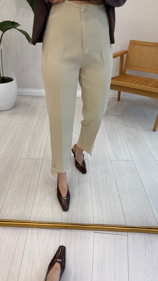 BEJ 8277 BİLEK DETAY PANTOLON 