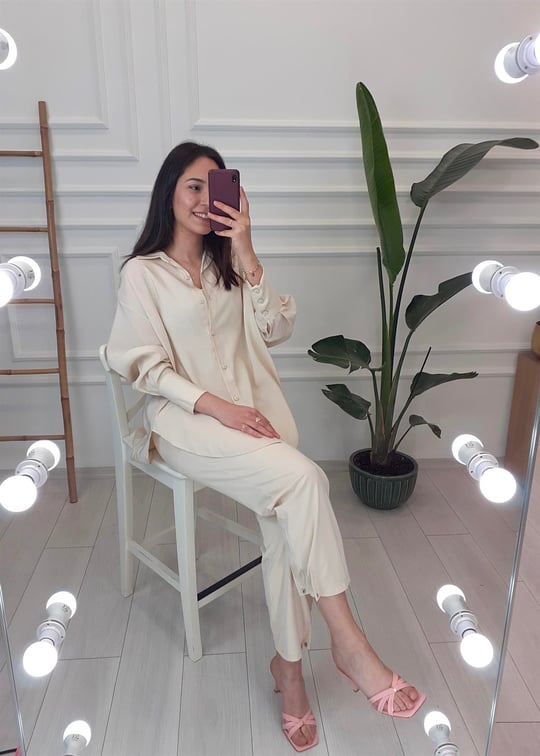 BEJ BAMBU PANTOLON
