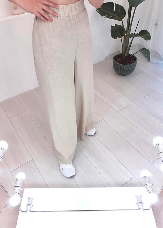 BEJ KETEN PANTOLON 