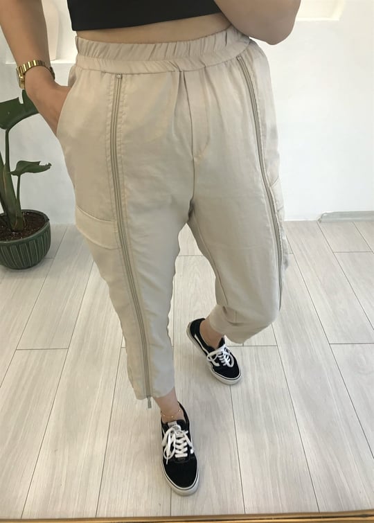 BEJ PARAŞÜT PANTOLON