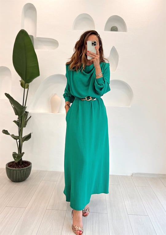 BENETTON KEMER DETAY ELBİSE 