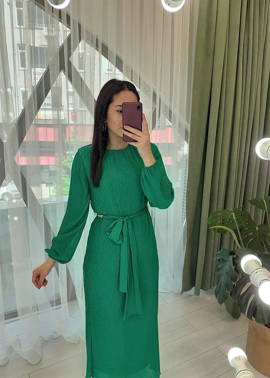 BENETTON PİLİSELİ ELBİSE 