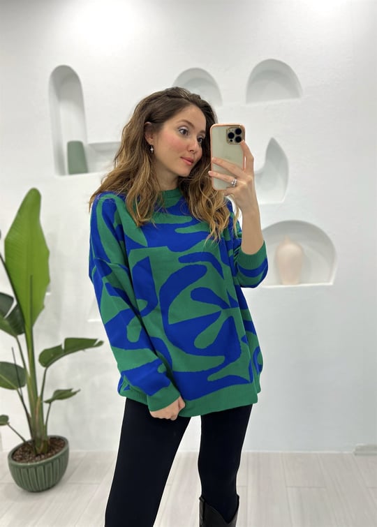 BENETTON-SAKS DALGA DESEN KAZAK 