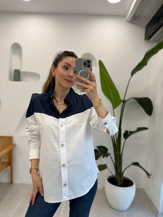 BEYAZ 35090 TENSEL GÖMLEK