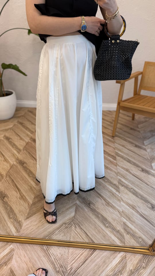 BEYAZ 6089 MİDİ ETEK 