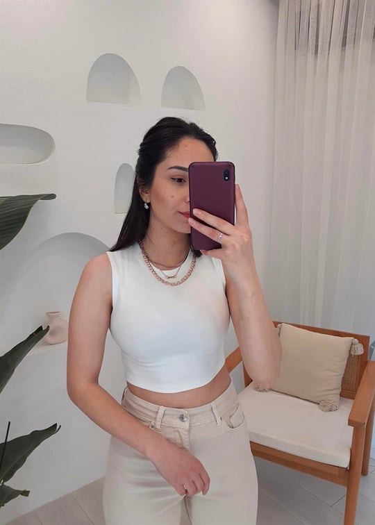 BEYAZ CROP TOP