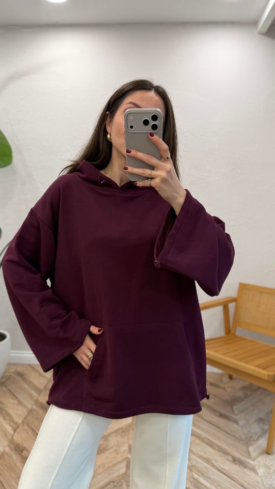 BORDO 3188 BÜZGÜLÜ SWEAT