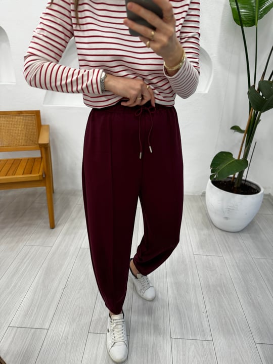 BORDO 32543 KONİK PANTOLON