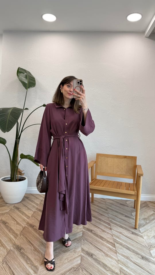 BORDO 5150 MODAL ELBİSE 