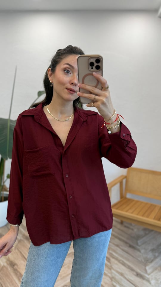 BORDO 7885 GÖMLEK