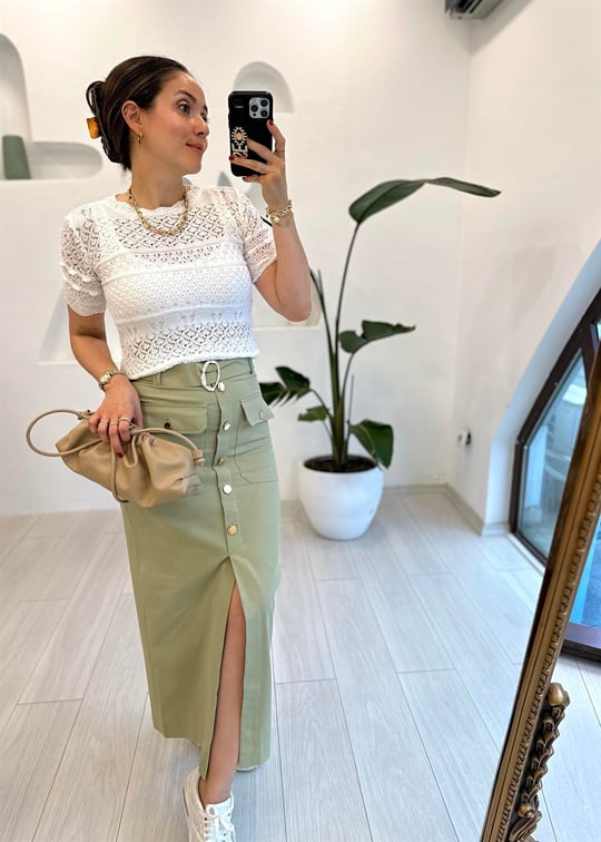 ÇAĞLA 4387 MİDİ BOY KUŞAKLI ETEK 