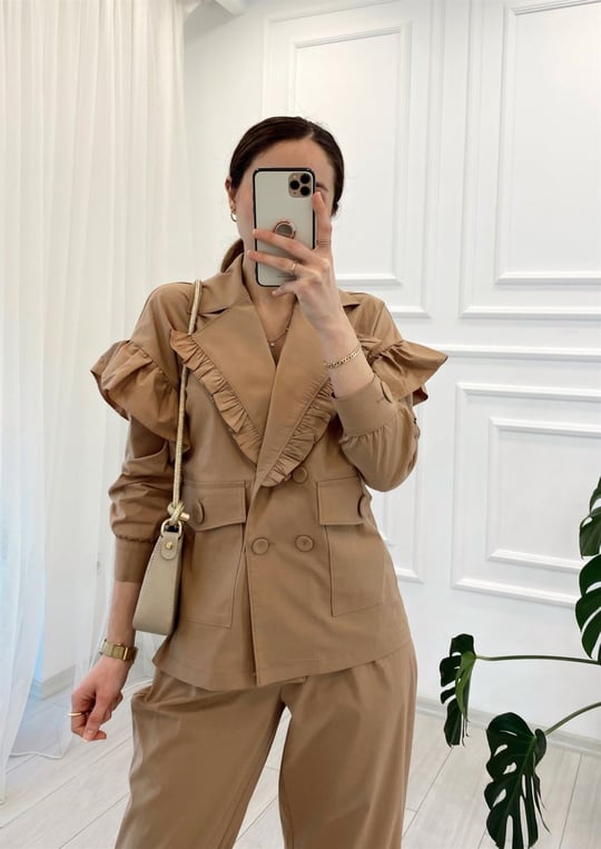 CAMEL FIR FIR DETAY CEKET