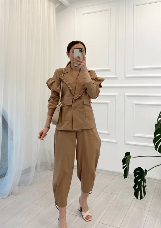 CAMEL KUŞ GÖZÜ DTY İKİ CEP PANT 