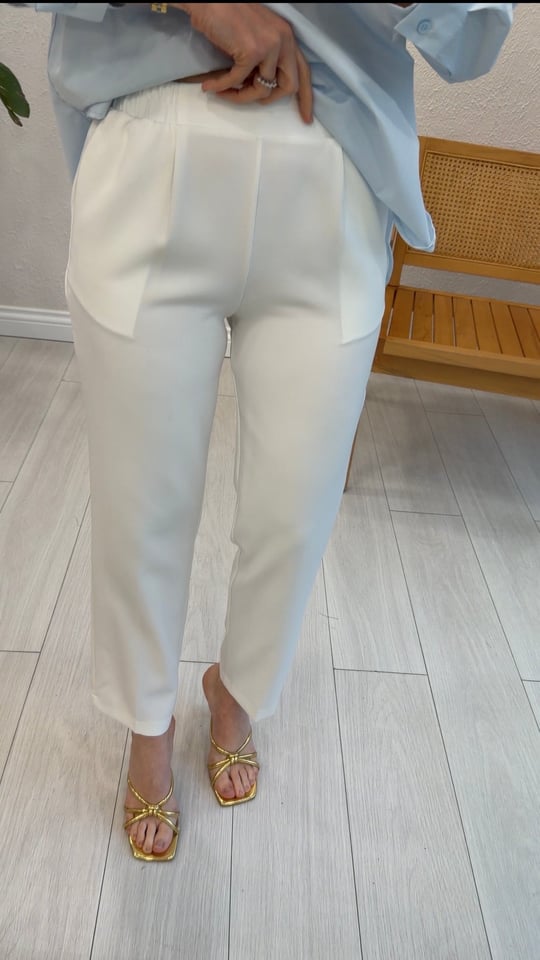 EKRU 3229 BELİ LASTİKLİ PANTOLON