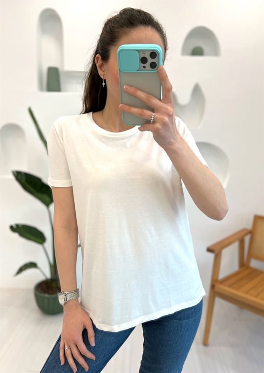 EKRU 3471 BİSİKLET YAKA TSHIRT 