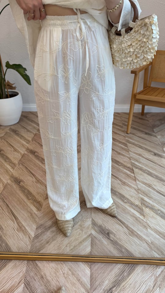 EKRU 4827 NAKIŞLI PANTOLON