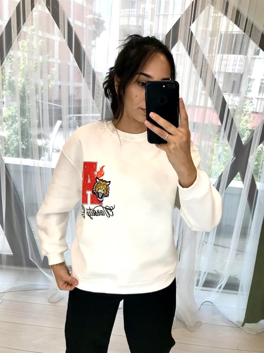 EKRU 5068 BASKI NAKIŞ SWEAT