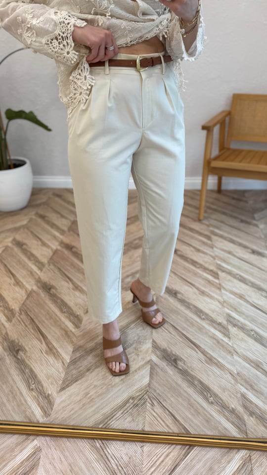 EKRU 71538 KEMERLİ PANTOLON 