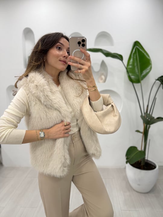 EKRU 8789 PELUŞ YELEK 