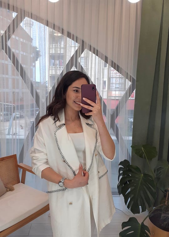 EKRU ÇOBAN DİKİŞLİ CEKET