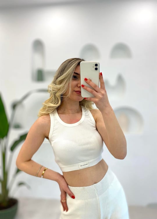 EKRU CROP BLUZ